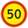 Дорожный знак 3.24 «Ограничение максимальной скорости» (временный) (металл 0,8 мм, IV типоразмер: диаметр 1200 мм, С/О пленка: тип А коммерческая)